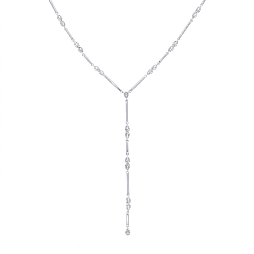Golden Bar Lariat Necklace - Enhanced Studio Photo