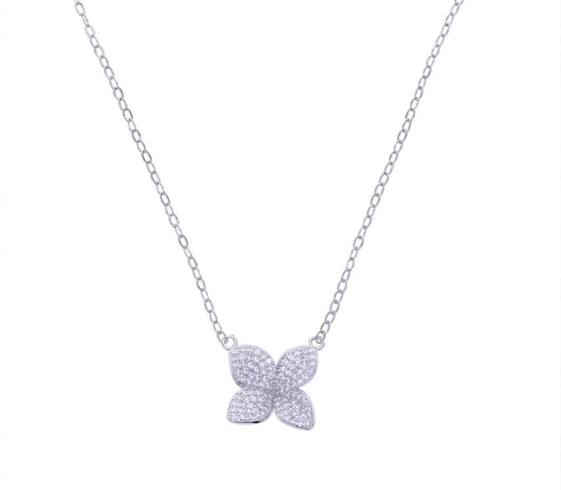 Bloom Radiance Flower Pendant Necklace - Enhanced Studio Photo