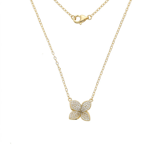 Bloom Radiance Flower Pendant Necklace - Enhanced Studio Photo