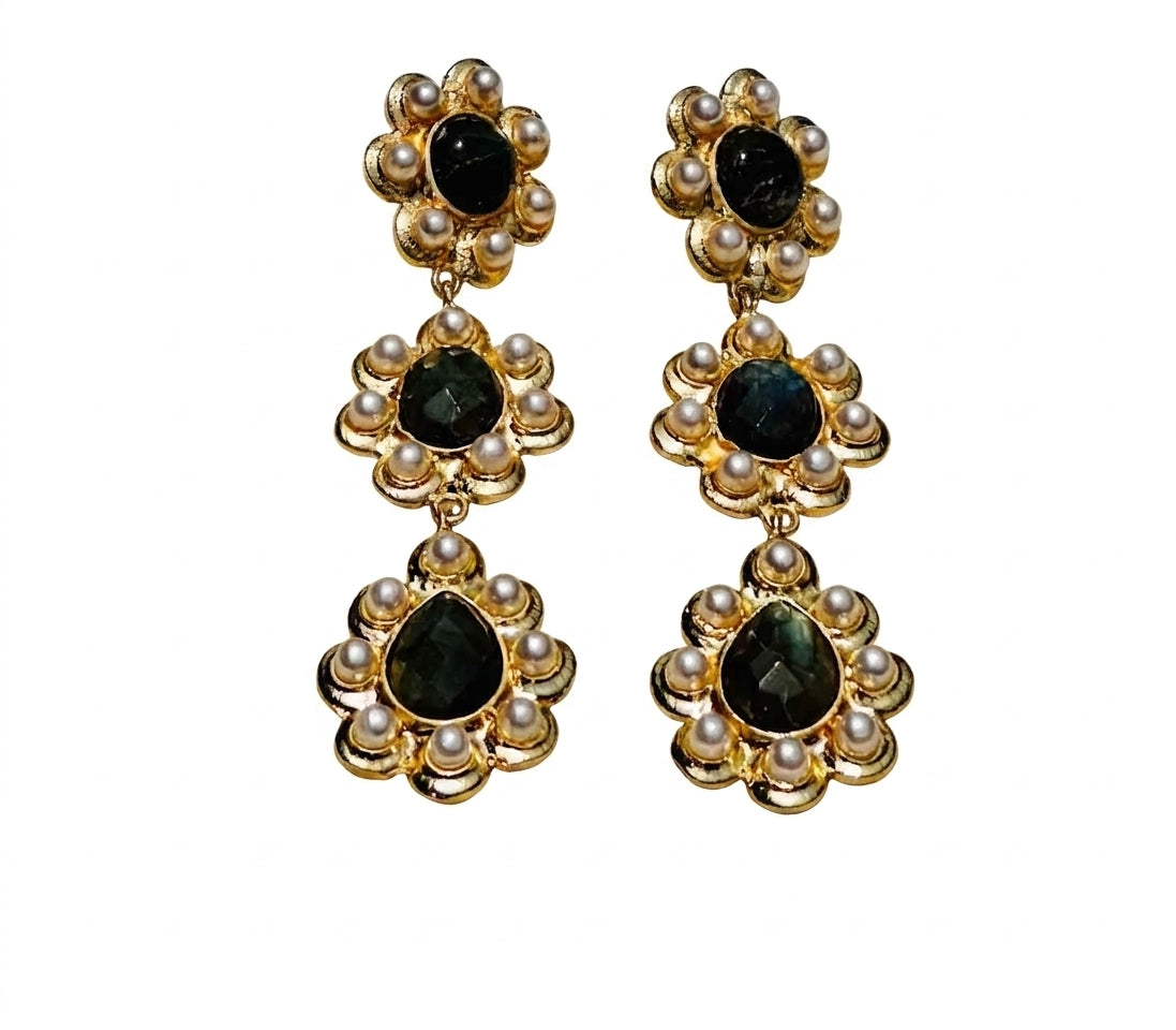Brass Barcelona earrings Gold - Enhanced Studio Photo
