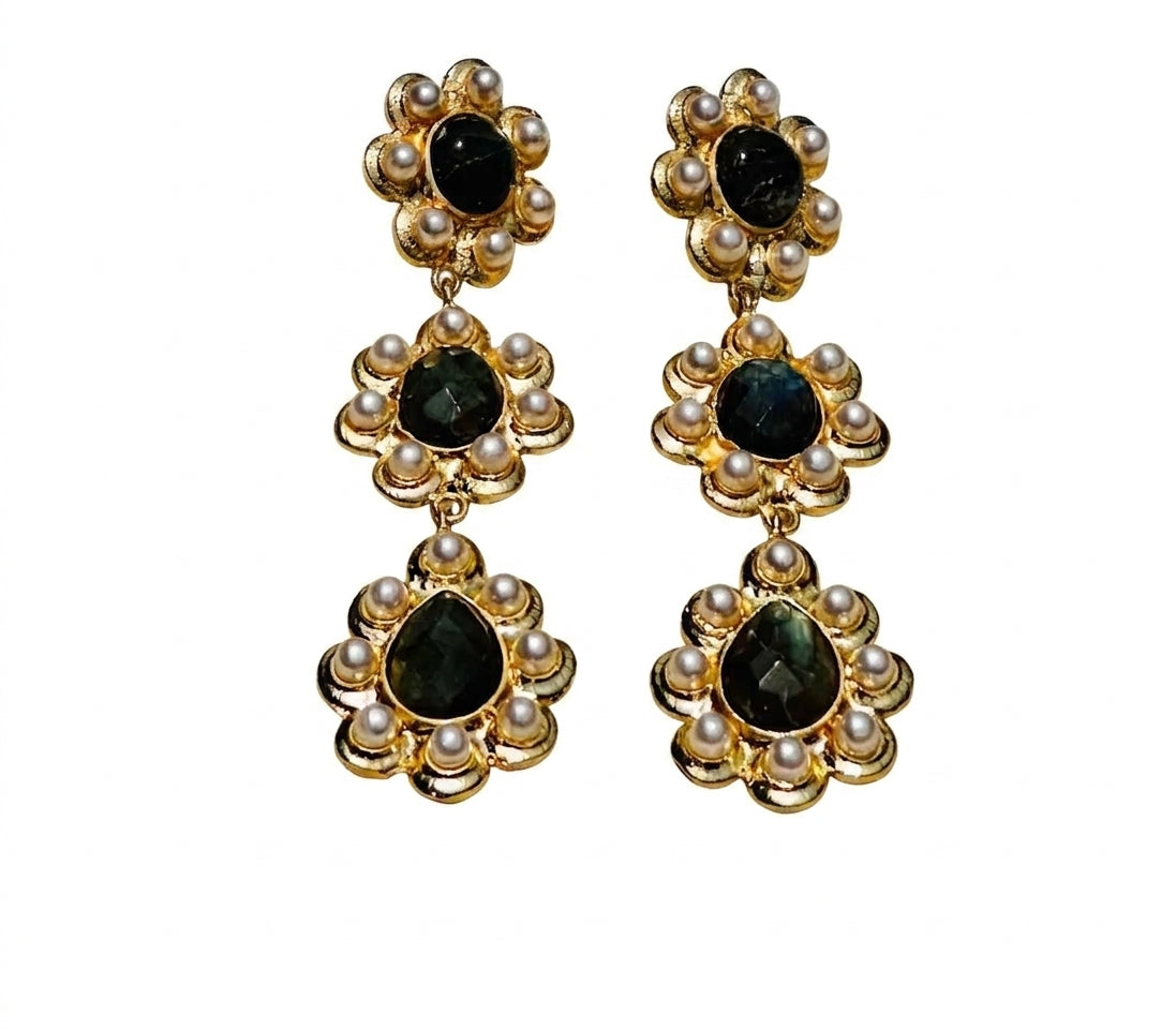 Brass Barcelona earrings Gold - Enhanced Studio Photo