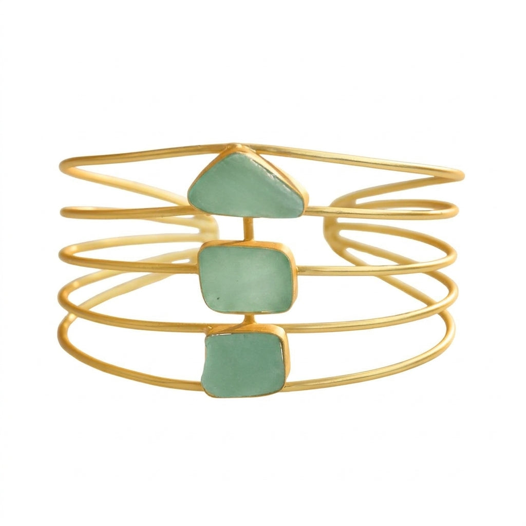 Triple Amazonite Harmony Cuff - Enhanced Studio Photo