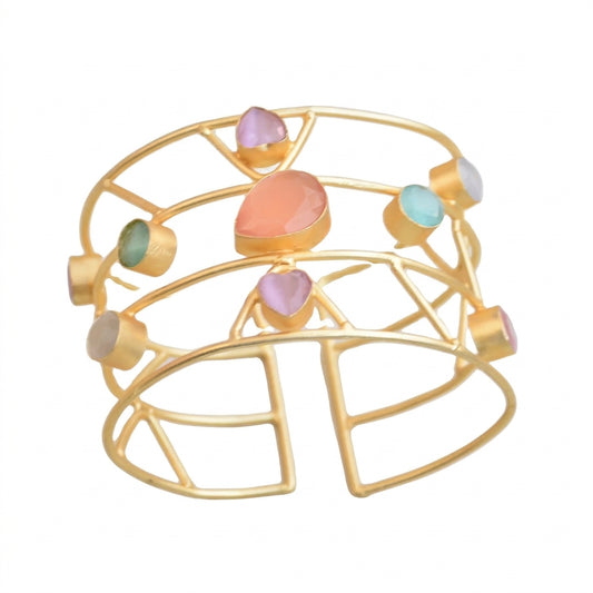 Celestial Cascade Multi-Stone Cuff - Enhanced Studio Photo