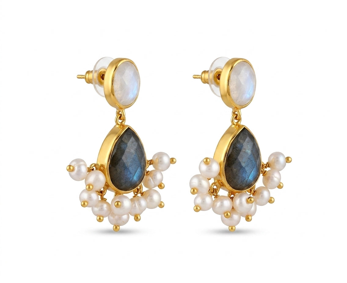 Brass Qatari earring Gold - Enhanced Studio Photo