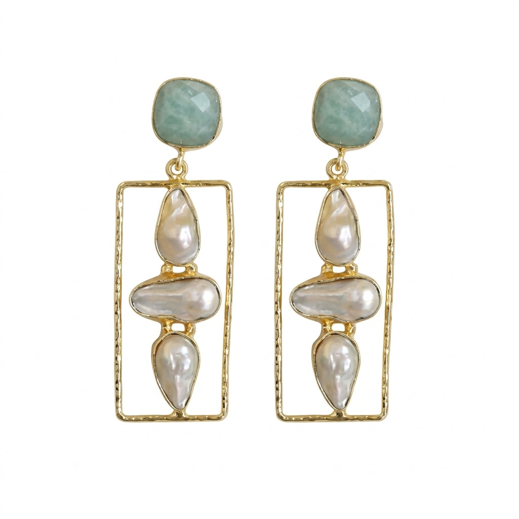 Vintage Baroque Cascade Earrings - Enhanced Studio Photo