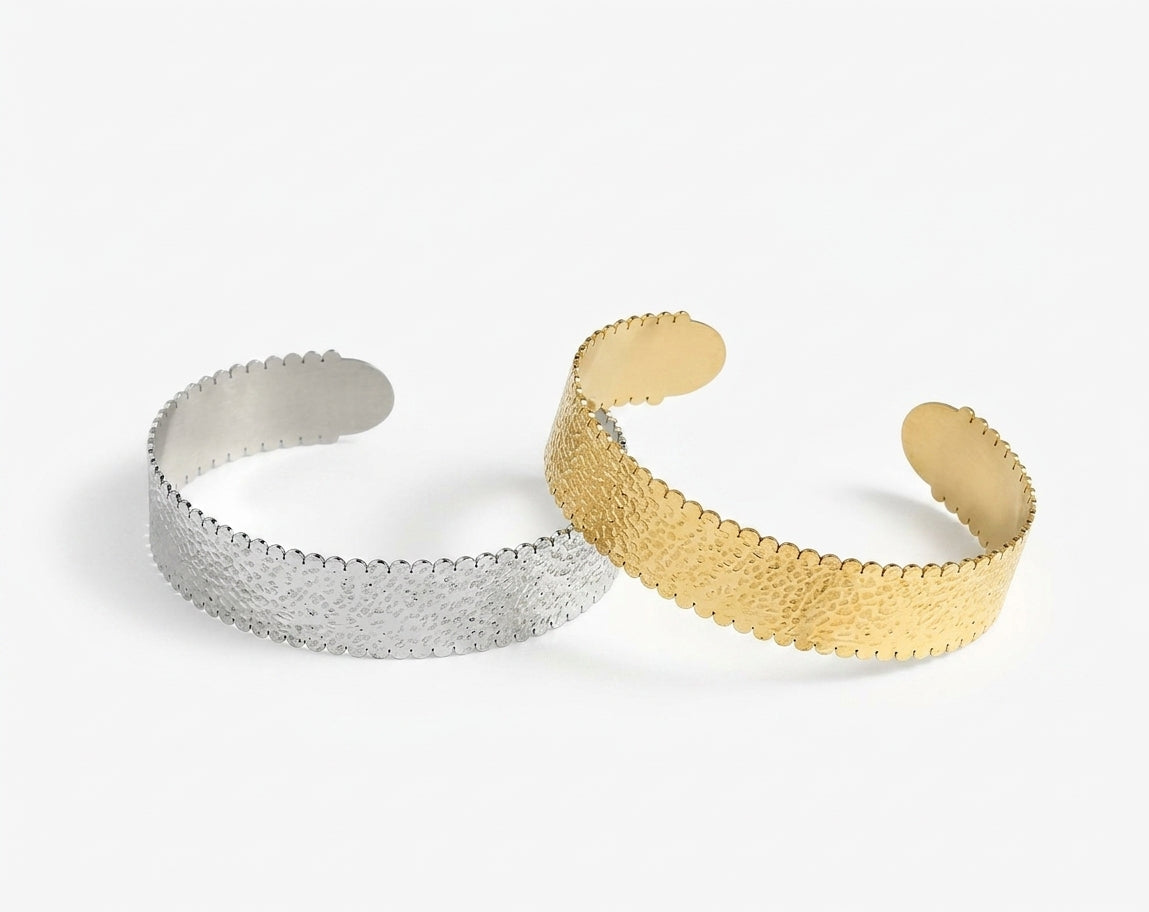 Gypsy Soul Wide Gold Cuff Bracelet I - Enhanced Studio Photo