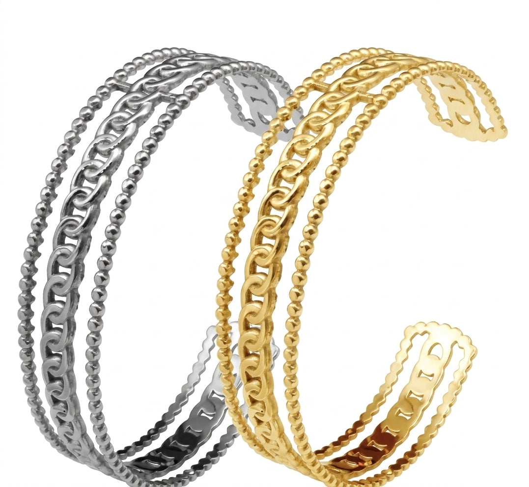 Gypsy Soul Wide Gold Cuff Bracelet IX - Enhanced Studio Photo