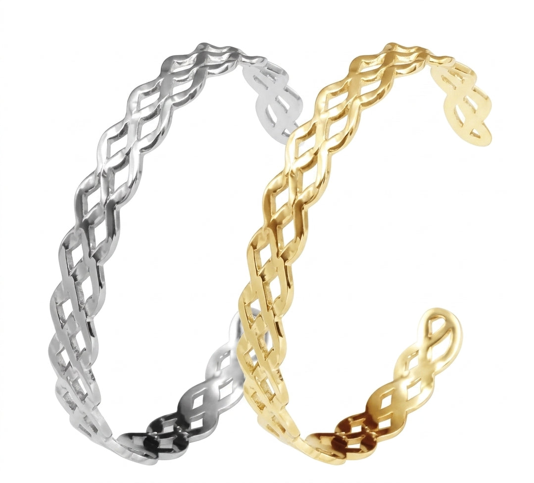 Gypsy Soul Wide Gold Cuff Bracelet XII - Enhanced Studio Photo