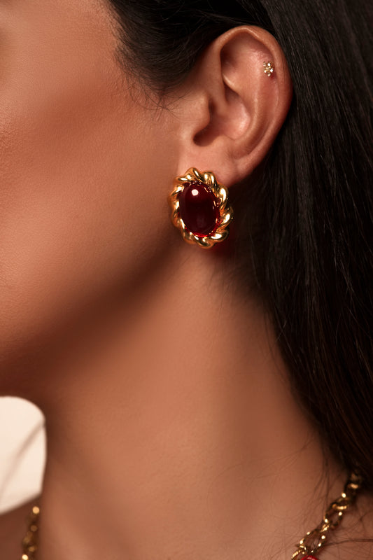 Mystic Agate Oval Earrings