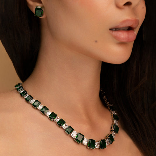 Emerald Quadr Jewelry Set