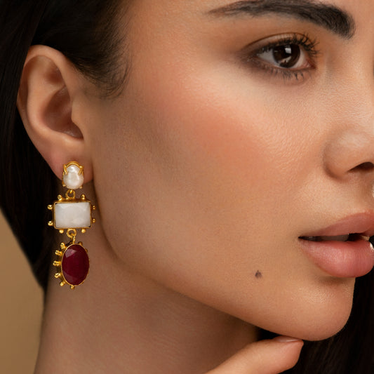 Blossom Agate Dangle Earrings