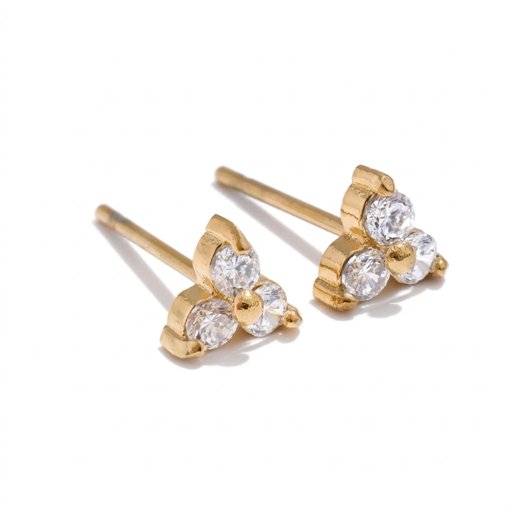 Radiant Gleam Stud Earrings - Enhanced Studio Photo