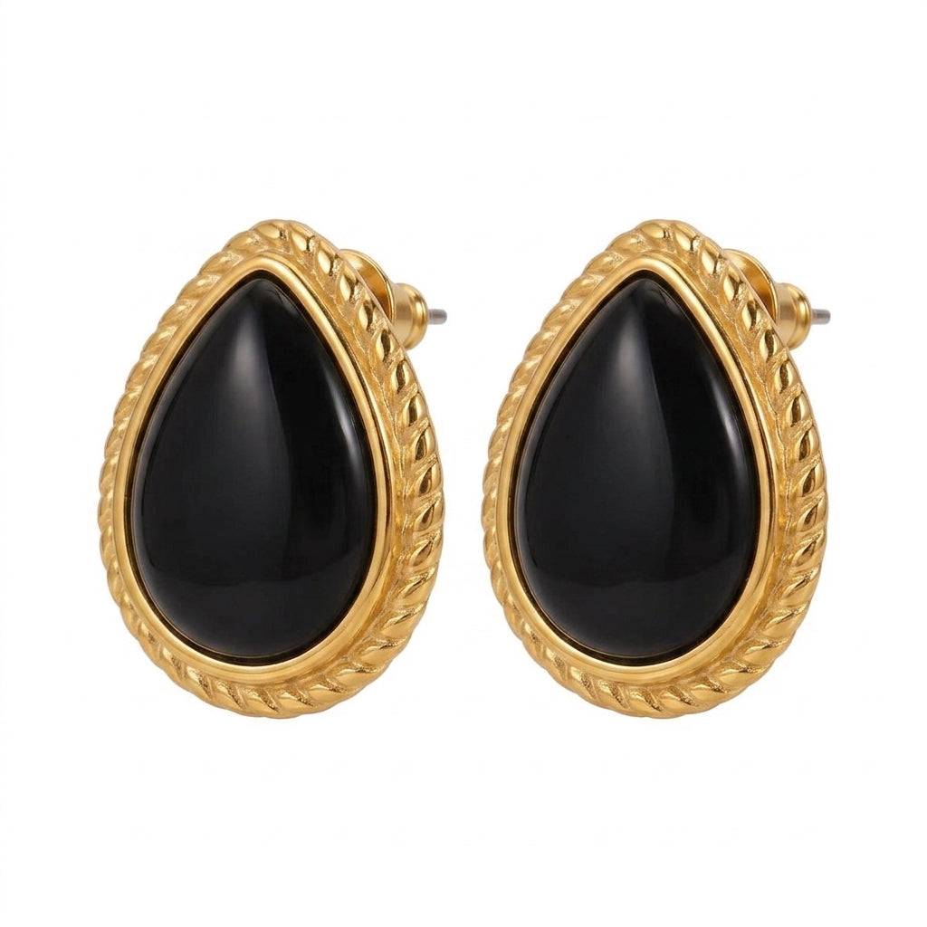 Noir Veil Earrings - Enhanced Studio Photo
