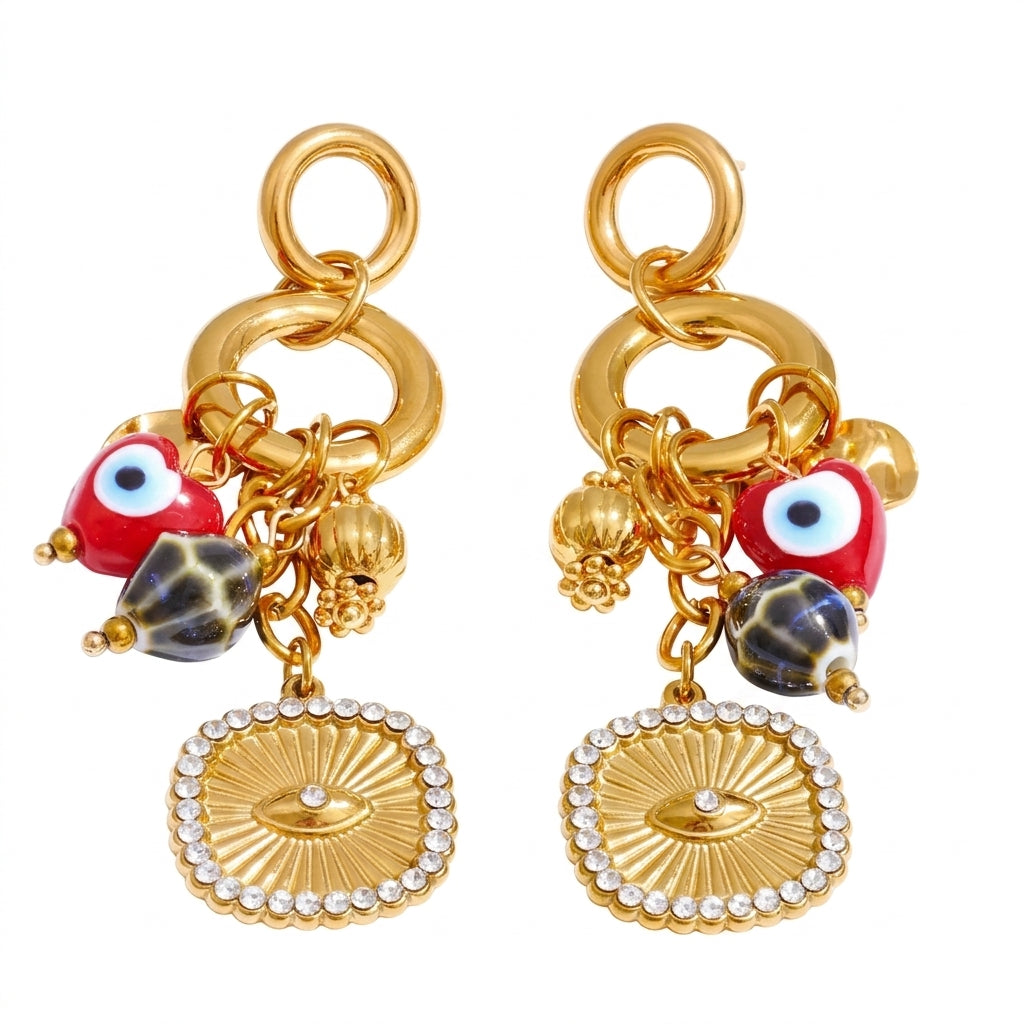Celeste Charm Earrings - Enhanced Studio Photo