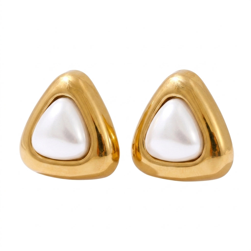 Pearl Crest Studs Earrings - Enhanced Studio Photo