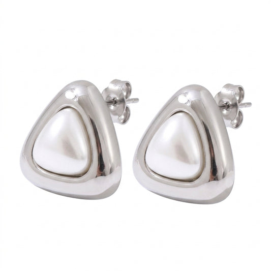 Pearl Crest Studs Earrings - Enhanced Studio Photo