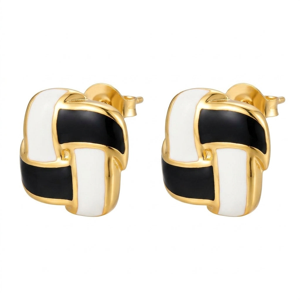 Monet Square Studs Earrings - Enhanced Studio Photo