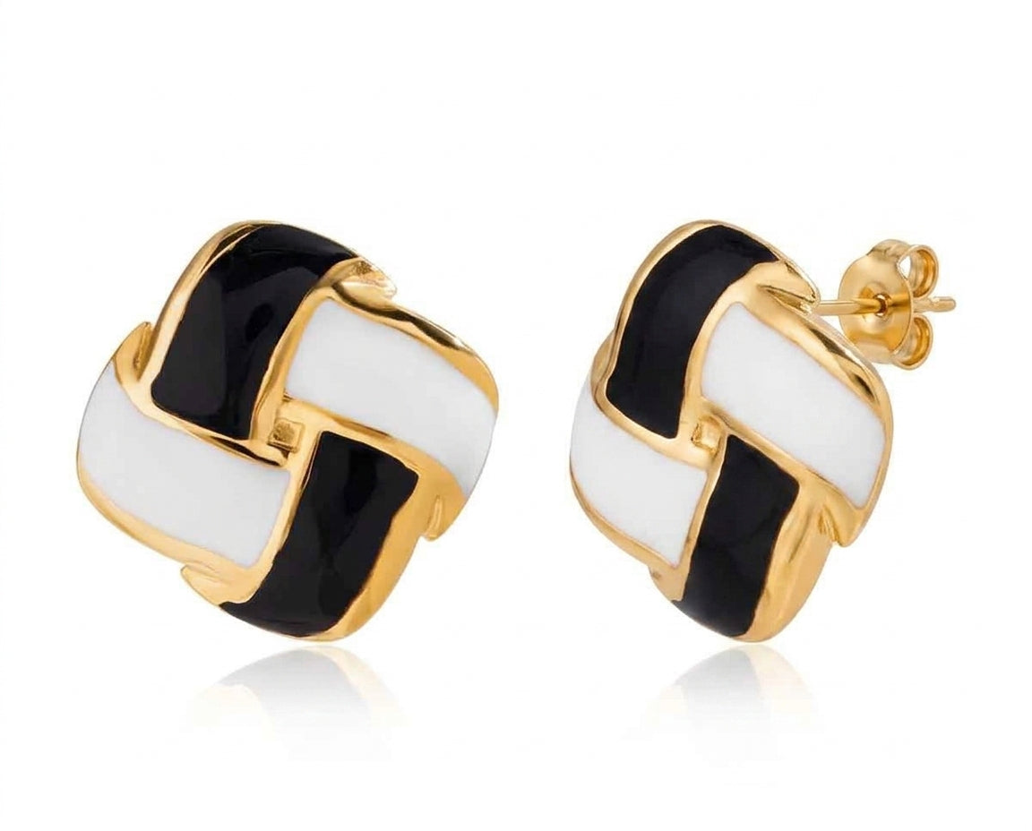 Monet Square Studs Earrings - Enhanced Studio Photo