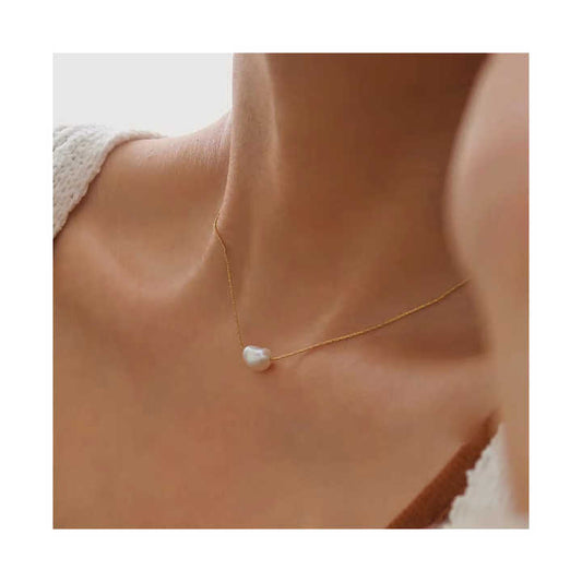 Minimalist Pearl Beaded Choker Necklace