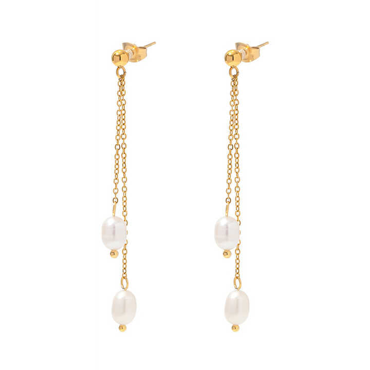 Pearl Dangle Tassel Drop Earrings