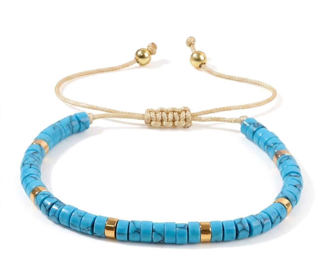 Summer Bliss Adjustable Marble Bracelet - Enhanced Studio Photo