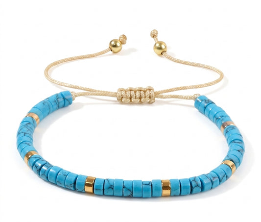 Summer Bliss Adjustable Marble Bracelet - Enhanced Studio Photo