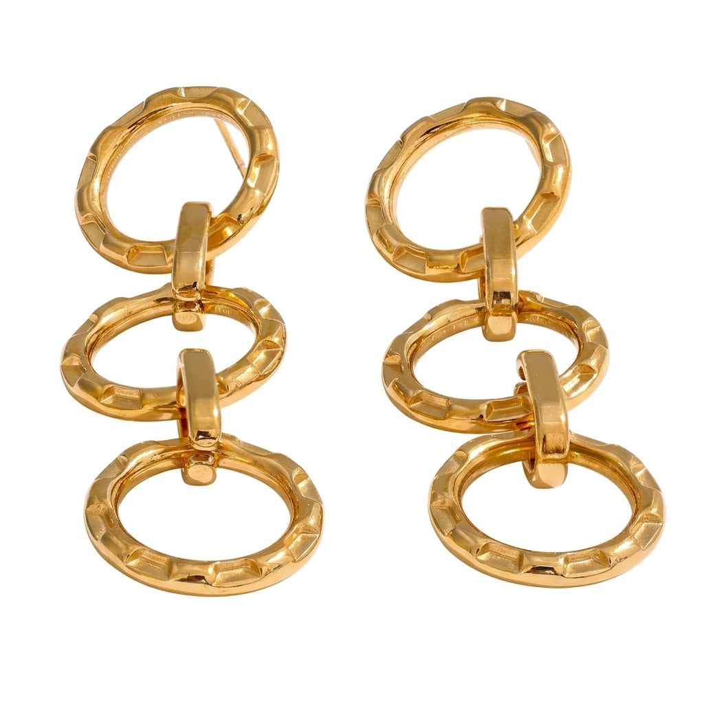 Luxe Hollow Drop Earrings - Enhanced Studio Photo