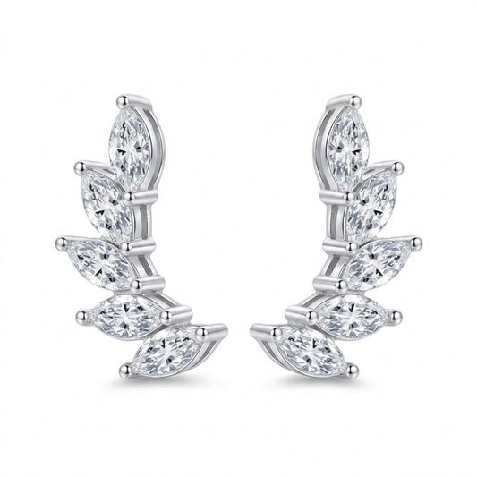 Whispering Leaves Silver 925 Earrings - Enhanced Studio Photo