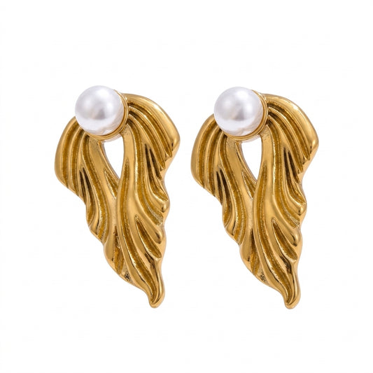 Lustre Pearl Studs Earrings - Enhanced Studio Photo