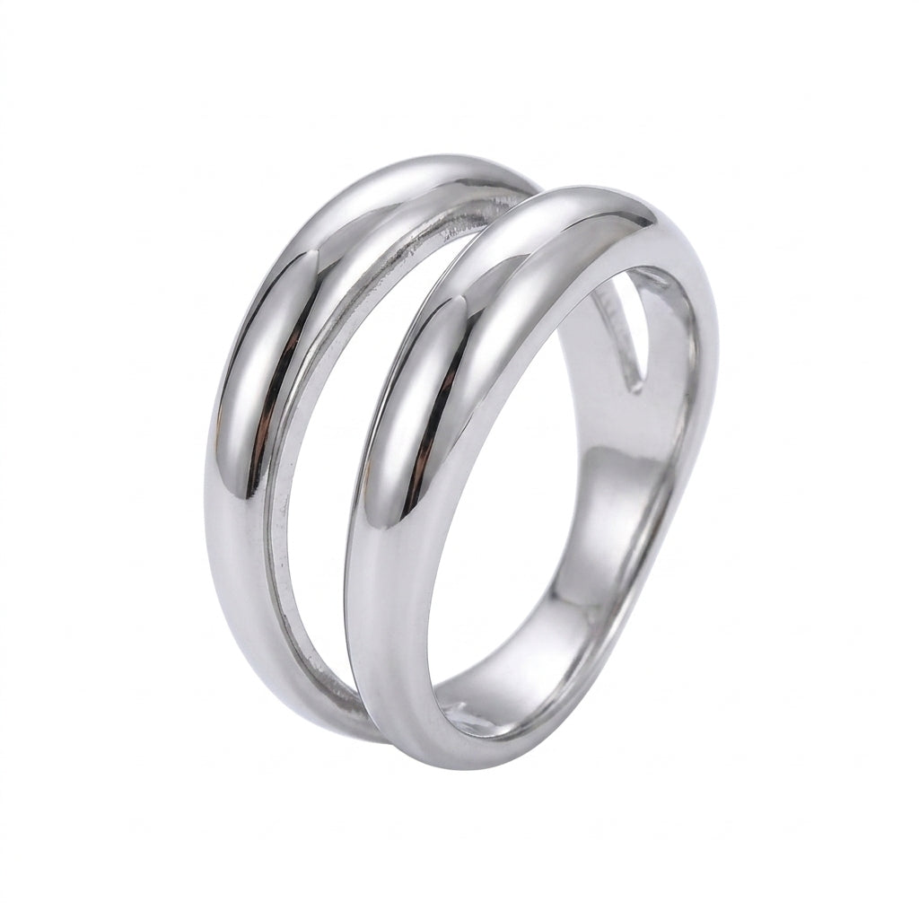 Elysia Irregular Double Layer Ring - Enhanced Studio Photo