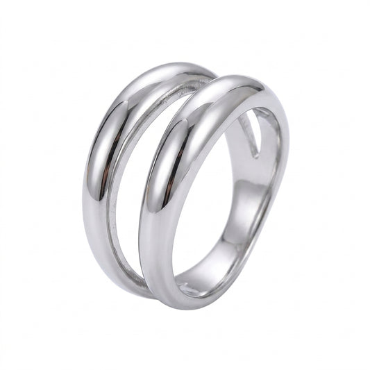 Elysia Irregular Double Layer Ring - Enhanced Studio Photo