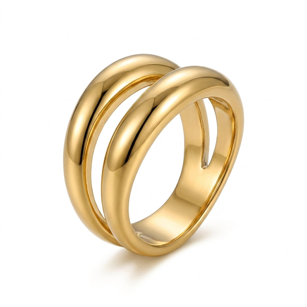 Elysia Irregular Double Layer Ring - Enhanced Studio Photo