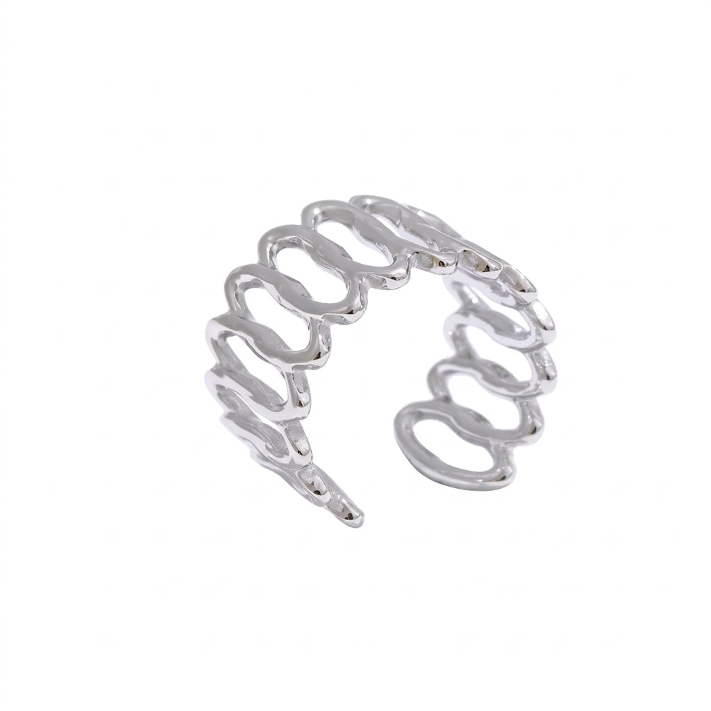 Golden Breeze Hollow Open Ring - Enhanced Studio Photo