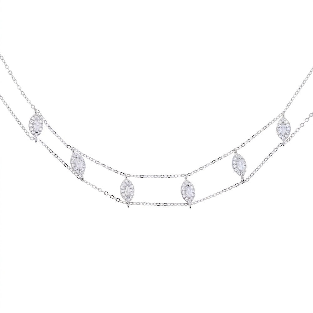 Luna Luxe Double Chain Choker Silver 925 - Enhanced Studio Photo