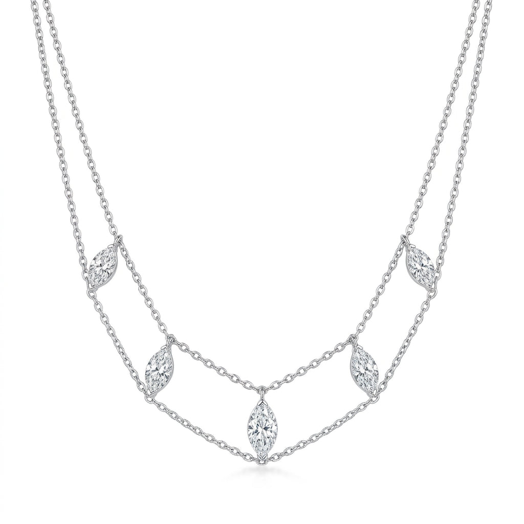 Luna Luxe Double Chain Choker Silver 925 - Enhanced Studio Photo