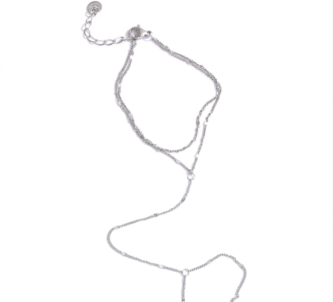 Dainty two layers Hand Chain - Enhanced Studio Photo