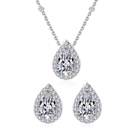 Elysian Pear Silver 925 Set - Enhanced Studio Photo