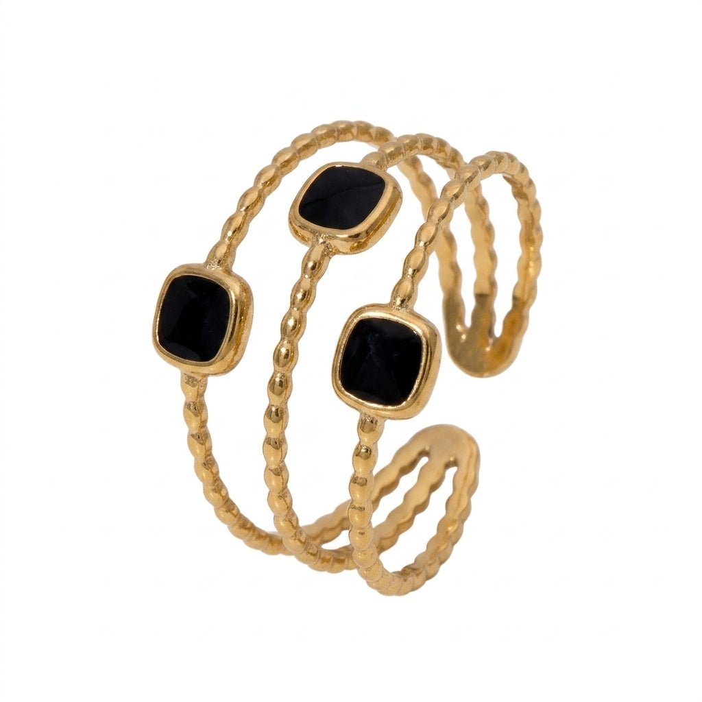 Noir Tier Ring - Enhanced Studio Photo