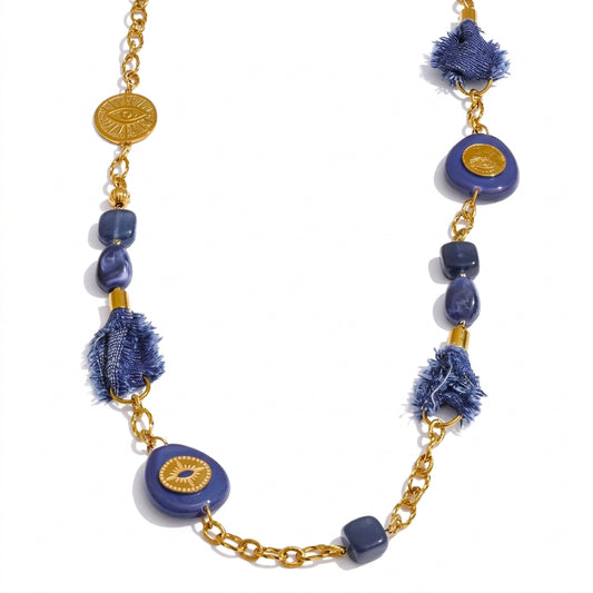 Indigo Charm Necklace - Enhanced Studio Photo
