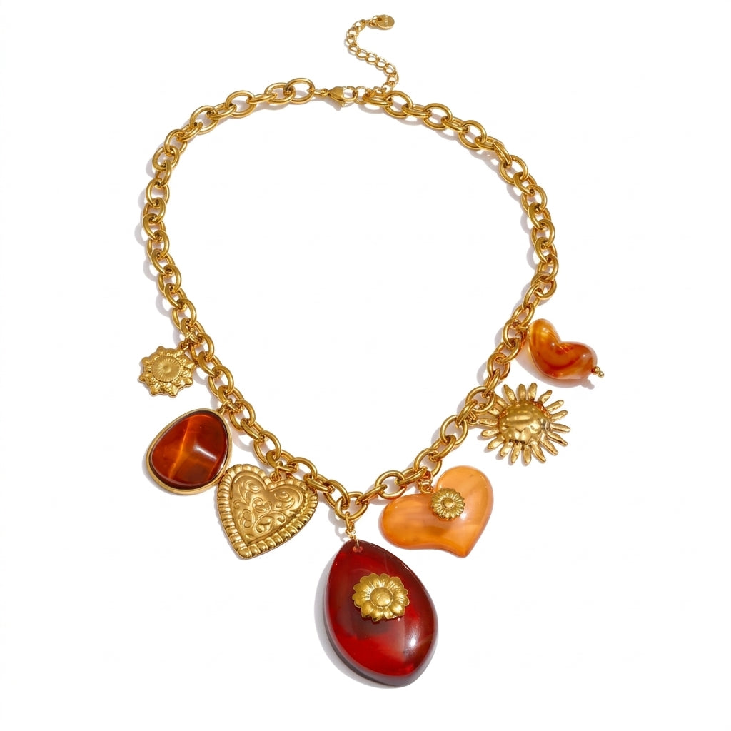 Golden Ember Necklace - Enhanced Studio Photo