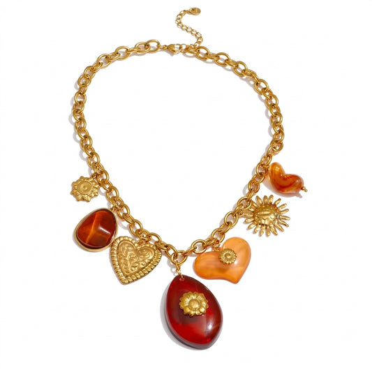 Golden Ember Necklace - Enhanced Studio Photo