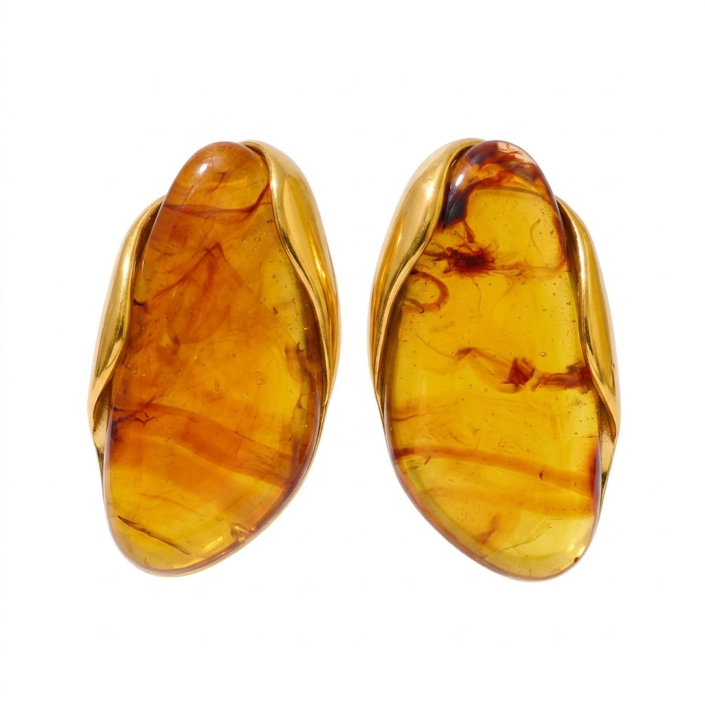 Amber Frame Studs Earrings - Enhanced Studio Photo