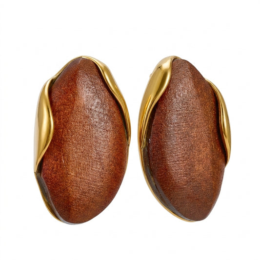 Amber Frame Studs Earrings - Enhanced Studio Photo