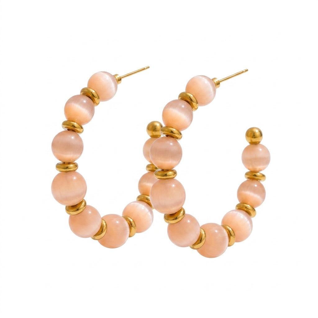 Golden Spectrum Hoops Earrings - Enhanced Studio Photo