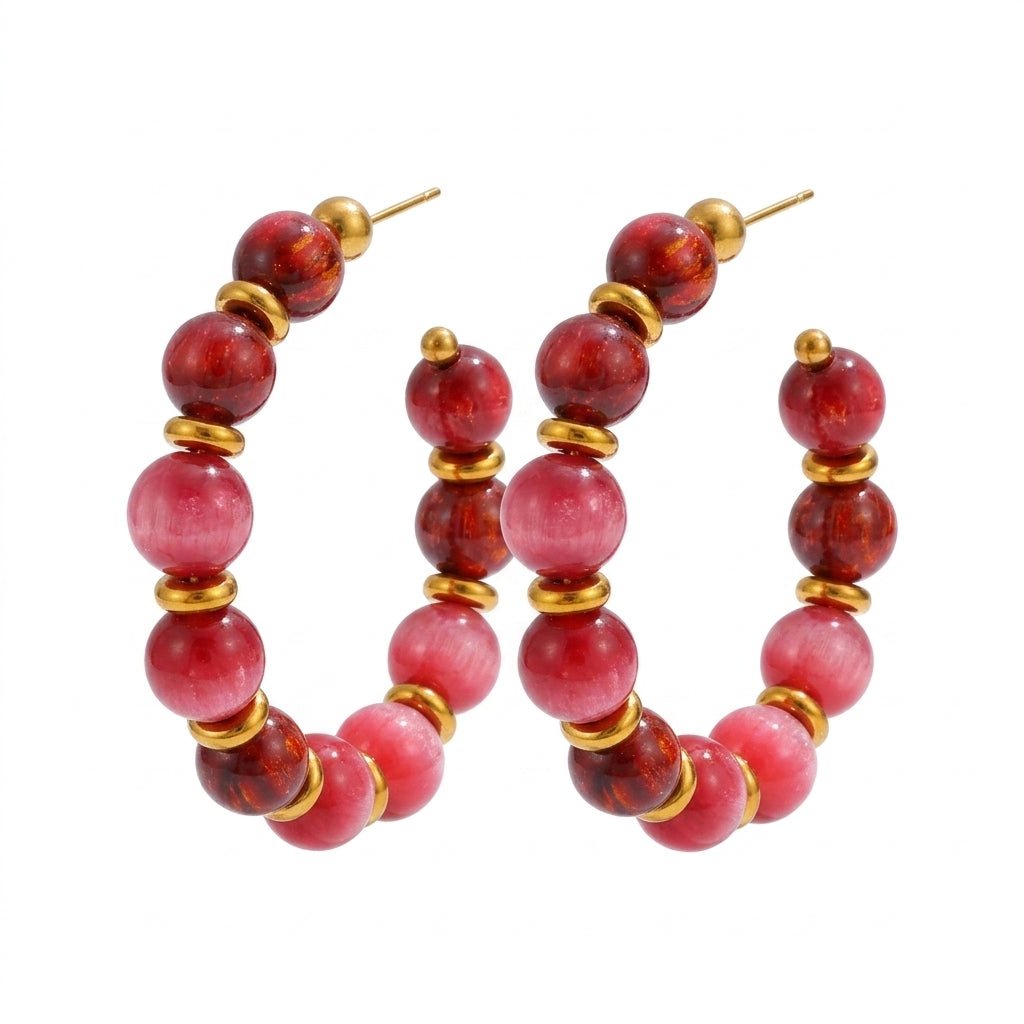 Golden Spectrum Hoops Earrings - Enhanced Studio Photo