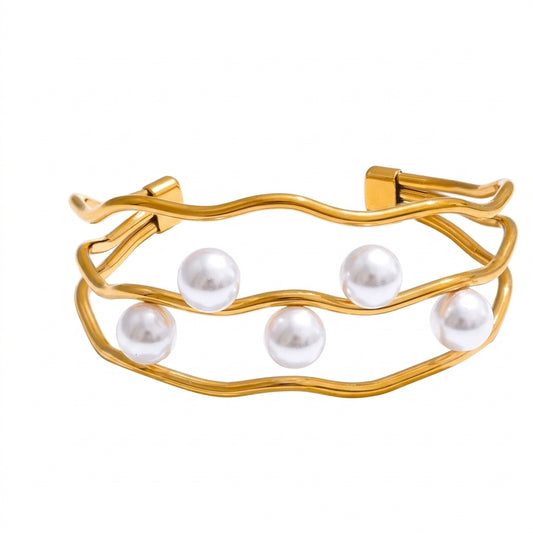 Pearl Embrace Cuff Bracelet - Enhanced Studio Photo