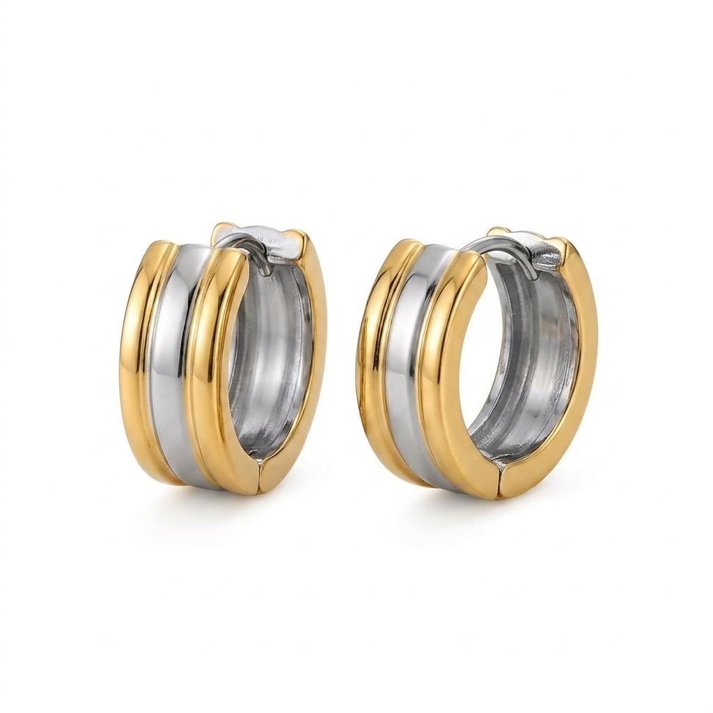 Luna Trio Hoops Earrings - Enhanced Studio Photo