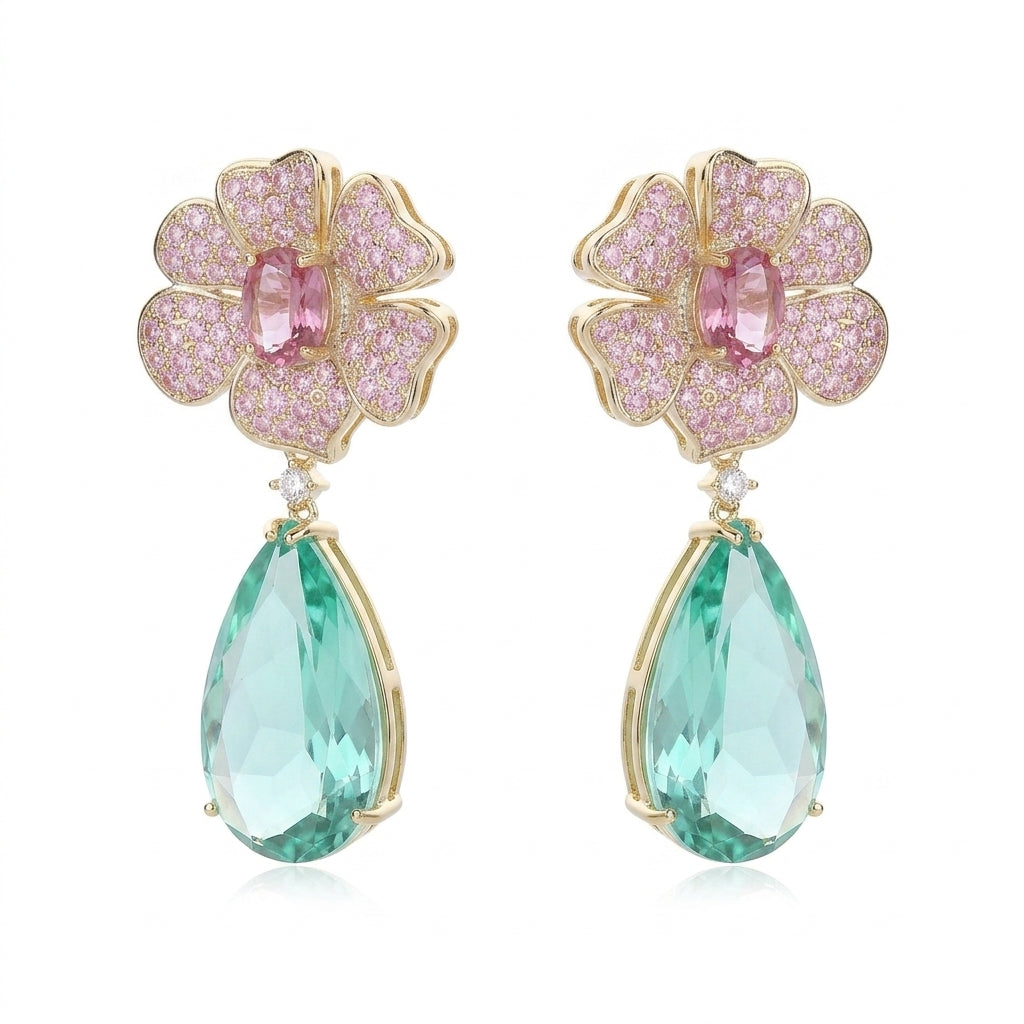 Tiffany Bloom Drop Earrings - Enhanced Studio Photo