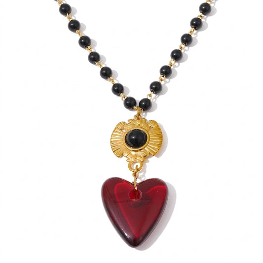 Honey Heart Necklace - Enhanced Studio Photo