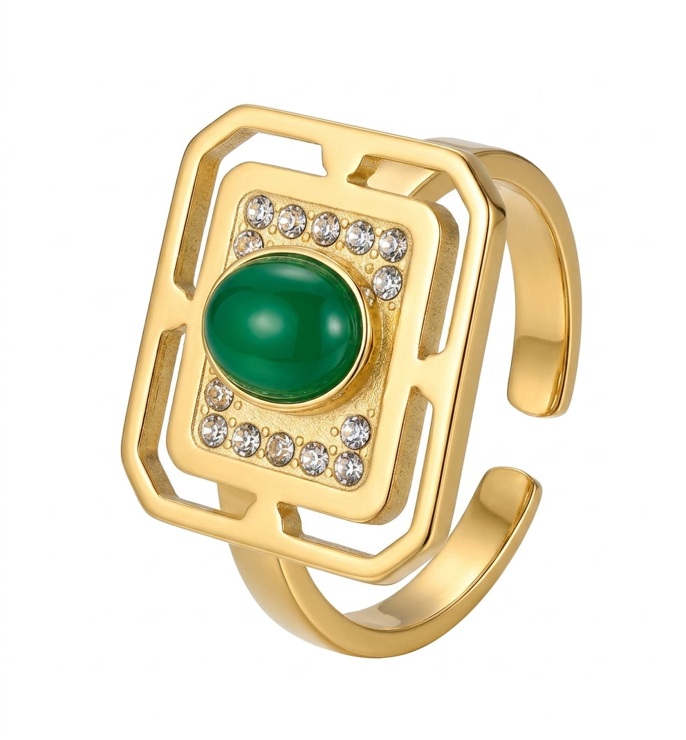 Tima 18K Gold Plated Free Size Ring - Enhanced Studio Photo